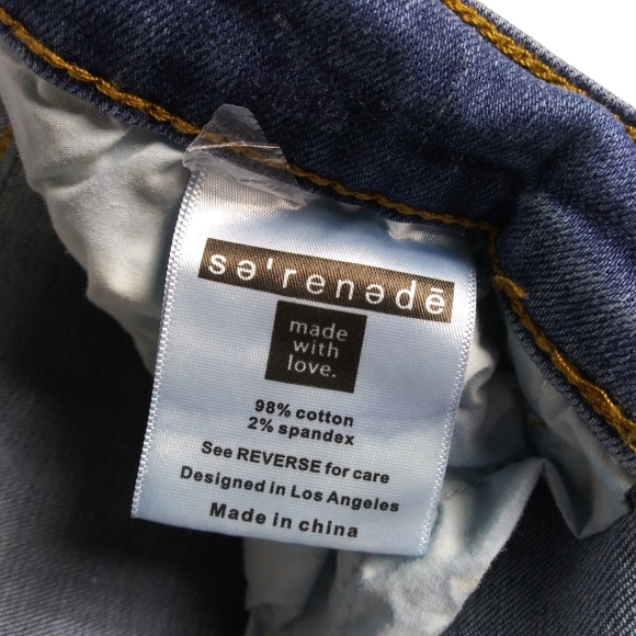 Serenede Jeans Men's Size 40 x 32 Distressed Stretch Blue Denim Tapered - Picture 6 of 10
